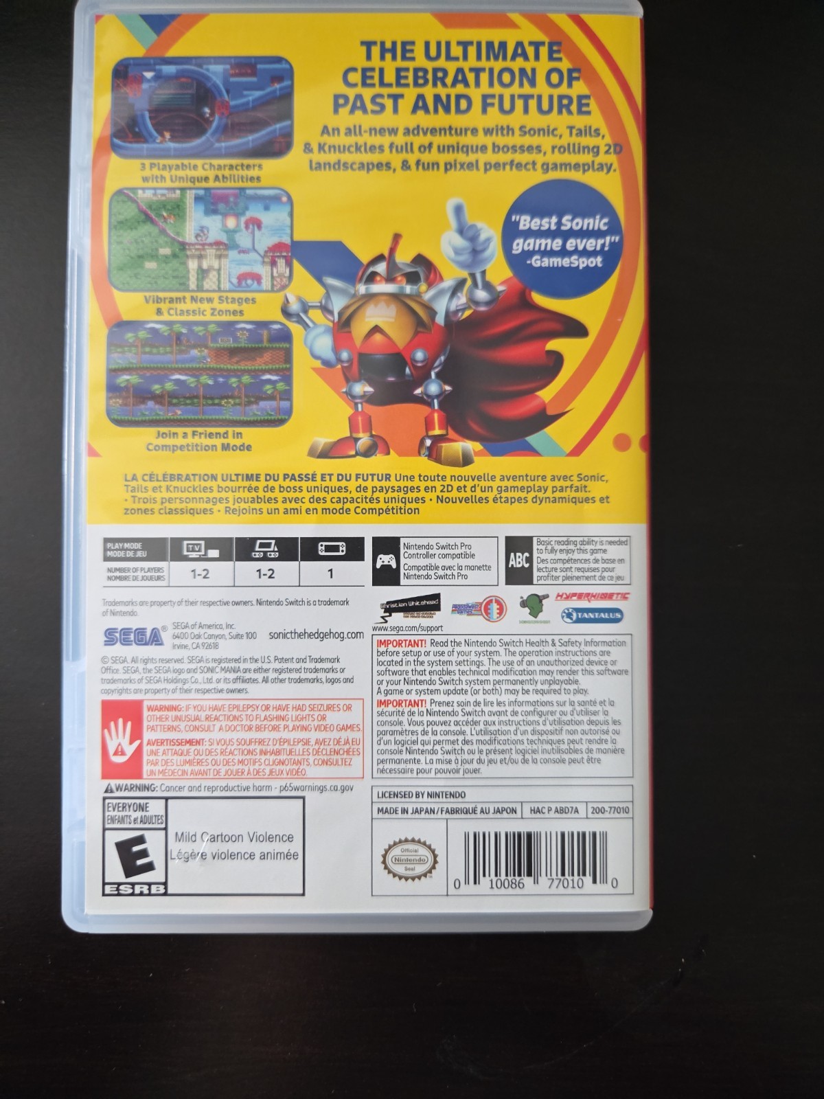 Sonic Mania (Nintendo Switch, 2017)