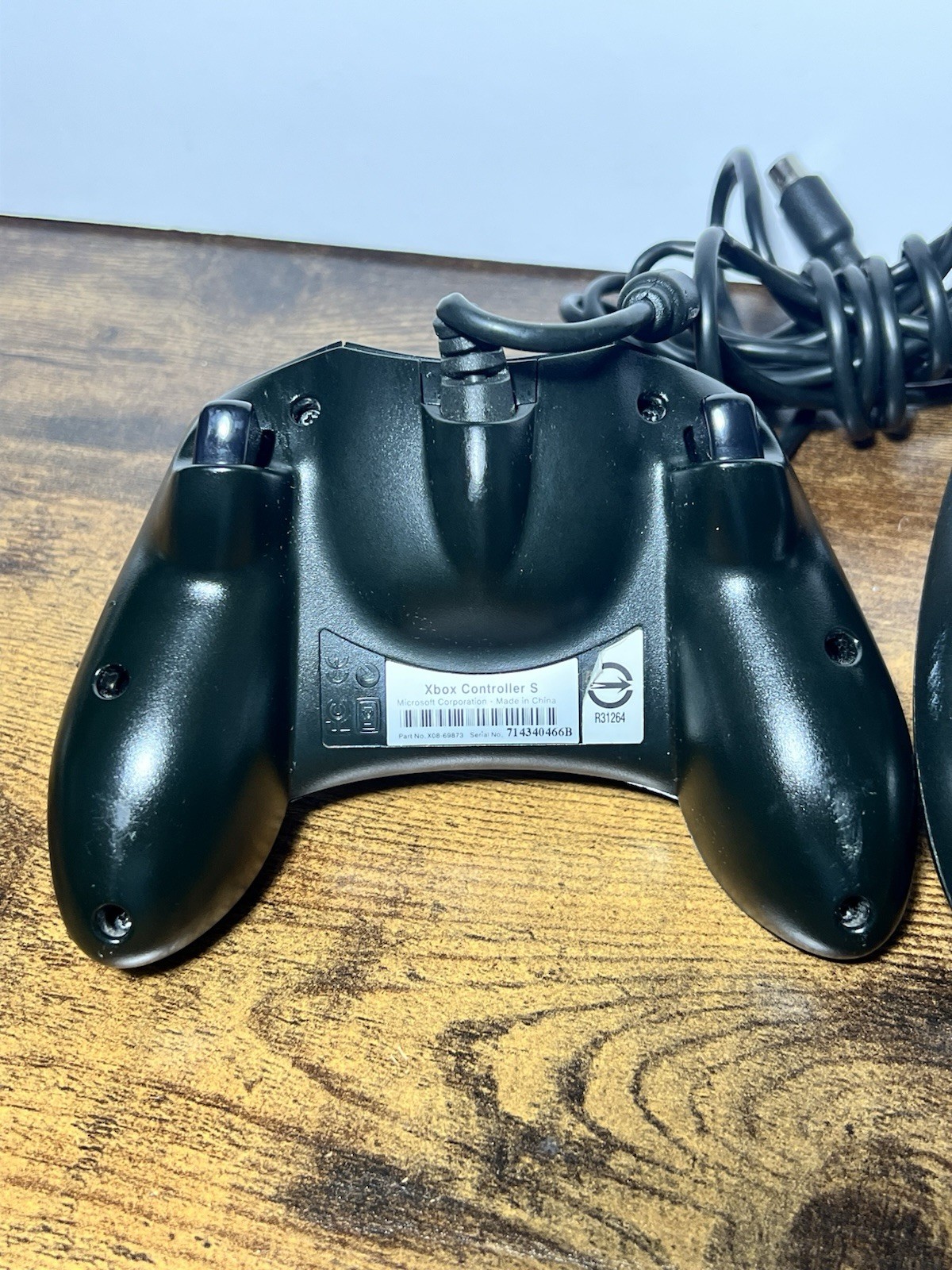 Original Microsoft Xbox Controller S Type Black X08-69873 OEM Wired Tested NICE