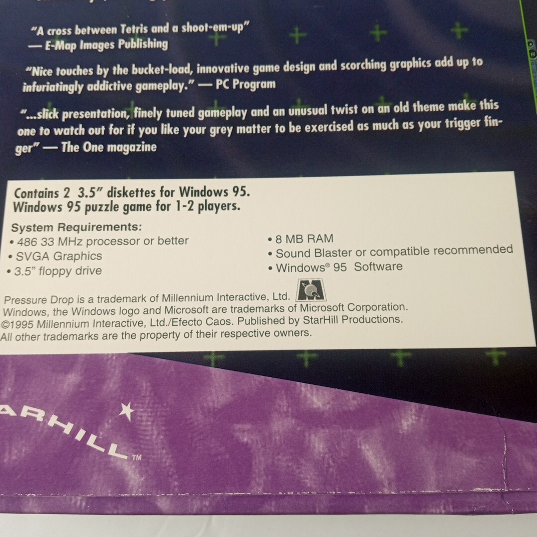 Pressure Drop Windows PC Vintage 1995 3.5″ Disks