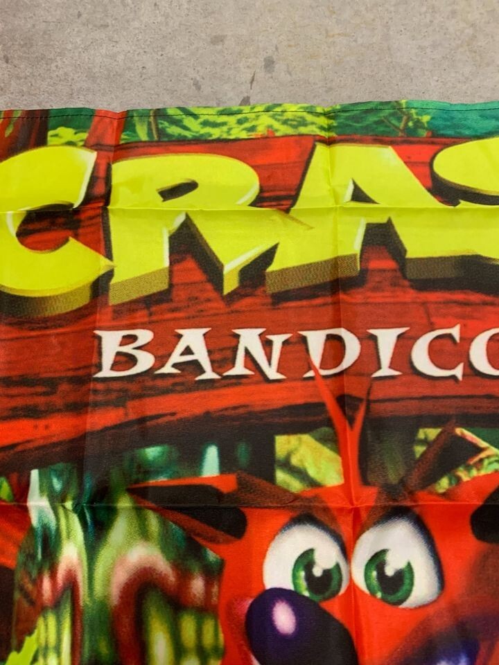 Crash Bandicoot Custom Wall Flag Banner Tapestry 3 x 3 Ft, PS1