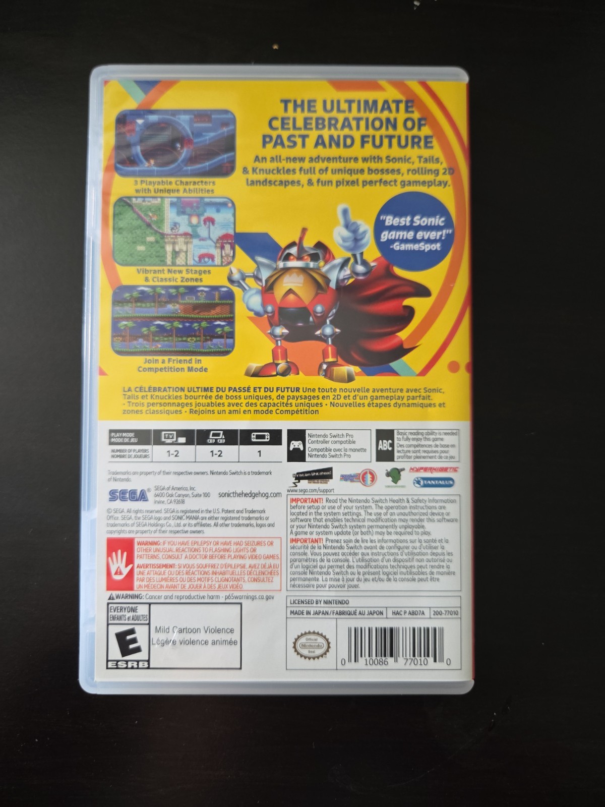Sonic Mania (Nintendo Switch, 2017)