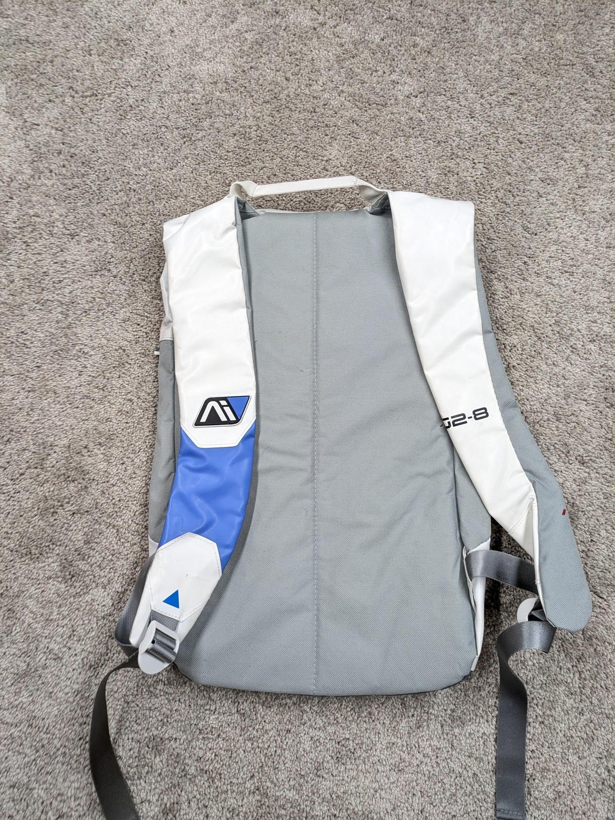 Mass Effect Andromeda Initiative Padded Backpack One Size White Gray Blue Orange