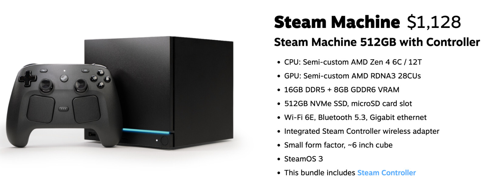 Steam Machine 512GB with Controller – ✅ Confirmed Order