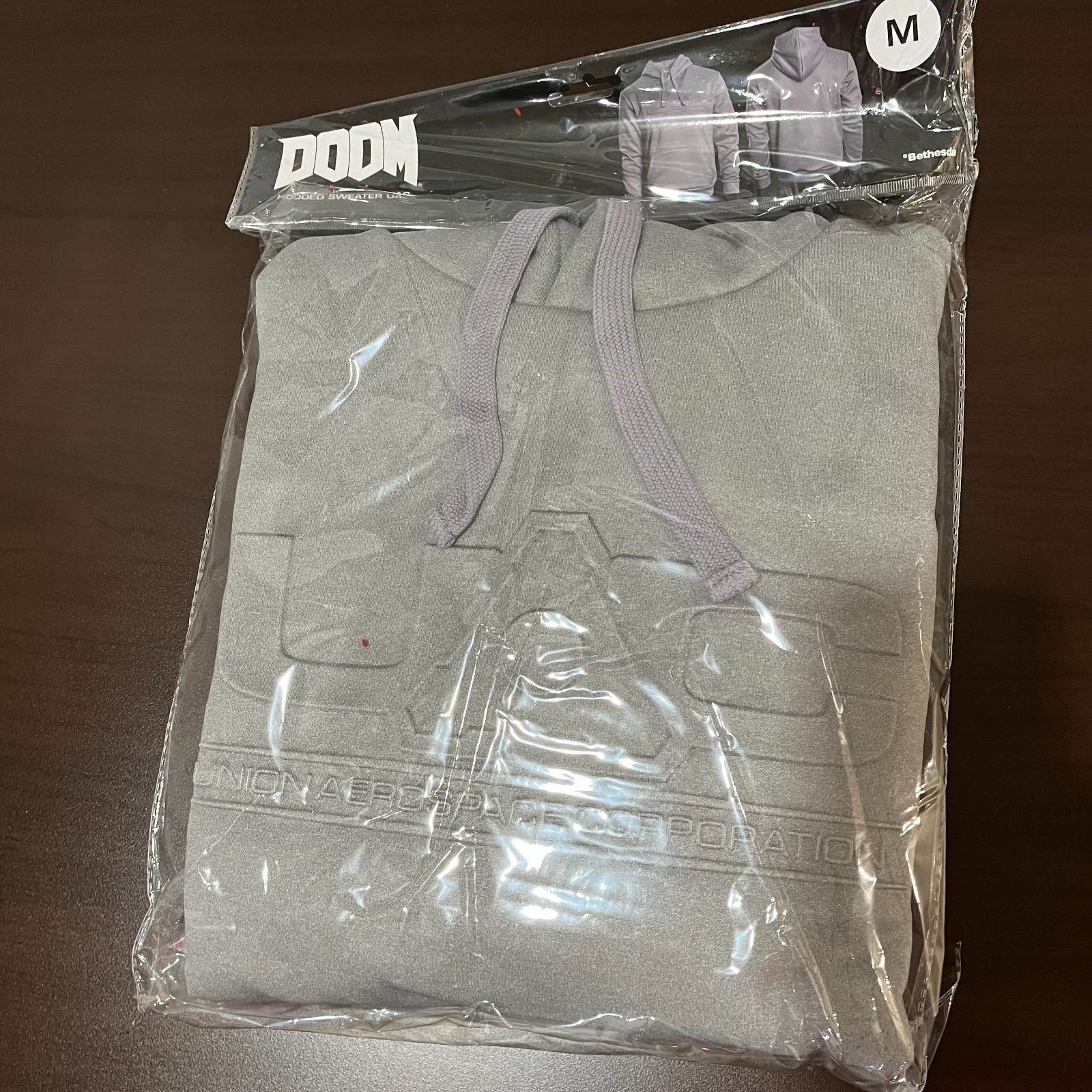 Bethesda Doom UAC Gray Hoodie- Medium NEW