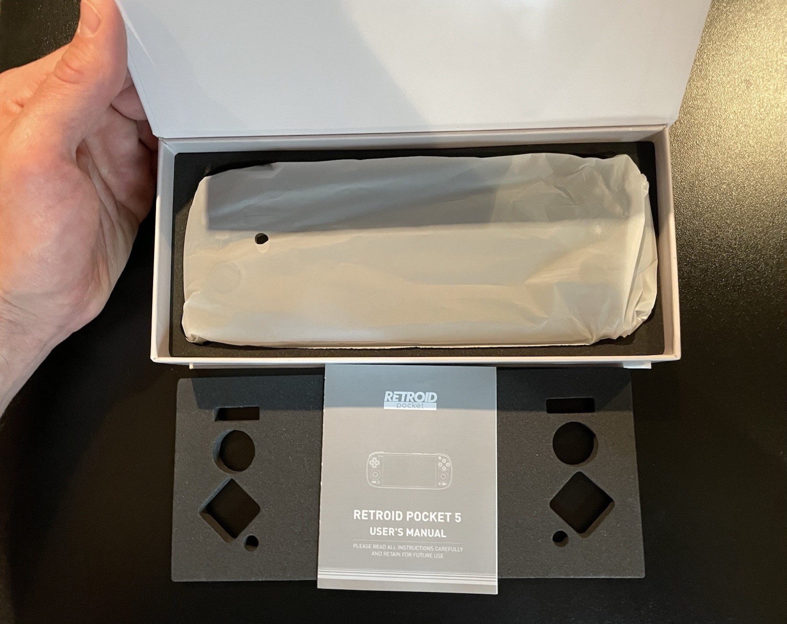Retroid Pocket 5 Black OLED Android Handheld with Carrying Case and 512 GB SD