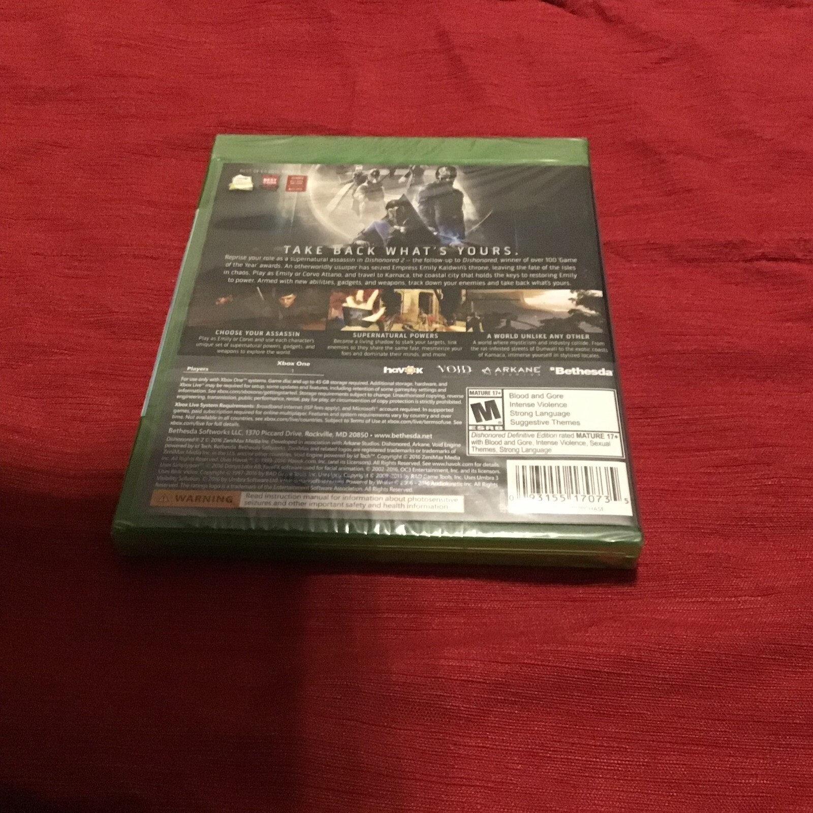 DISHONORED 2 LIMITED EDITION XBOX ONE FACTORY SEALED!!! FAST SHIP!!! L@@K!!!!!