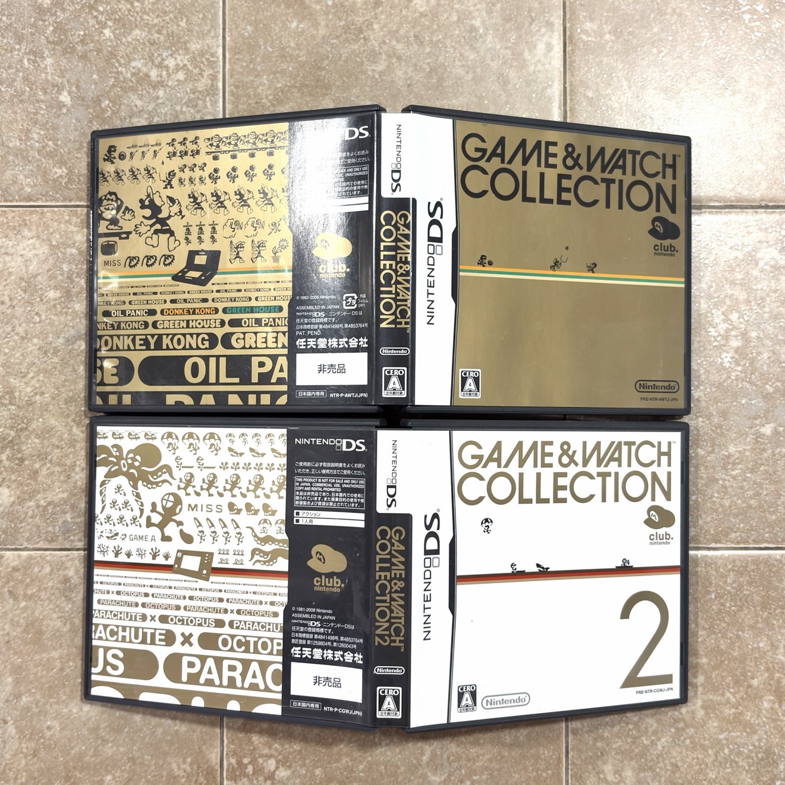 Game and Watch Collection 1 & 2 Set! Club Nintendo DS Boxed W/Manual Japan Game