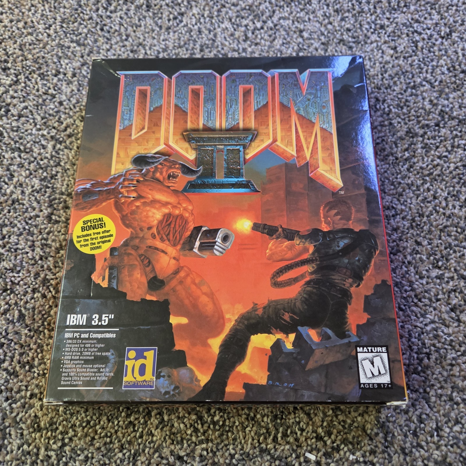 DOOM II PC Game Big Box 3.5 Floppy Original Box Vintage 1994 Instruction Manual