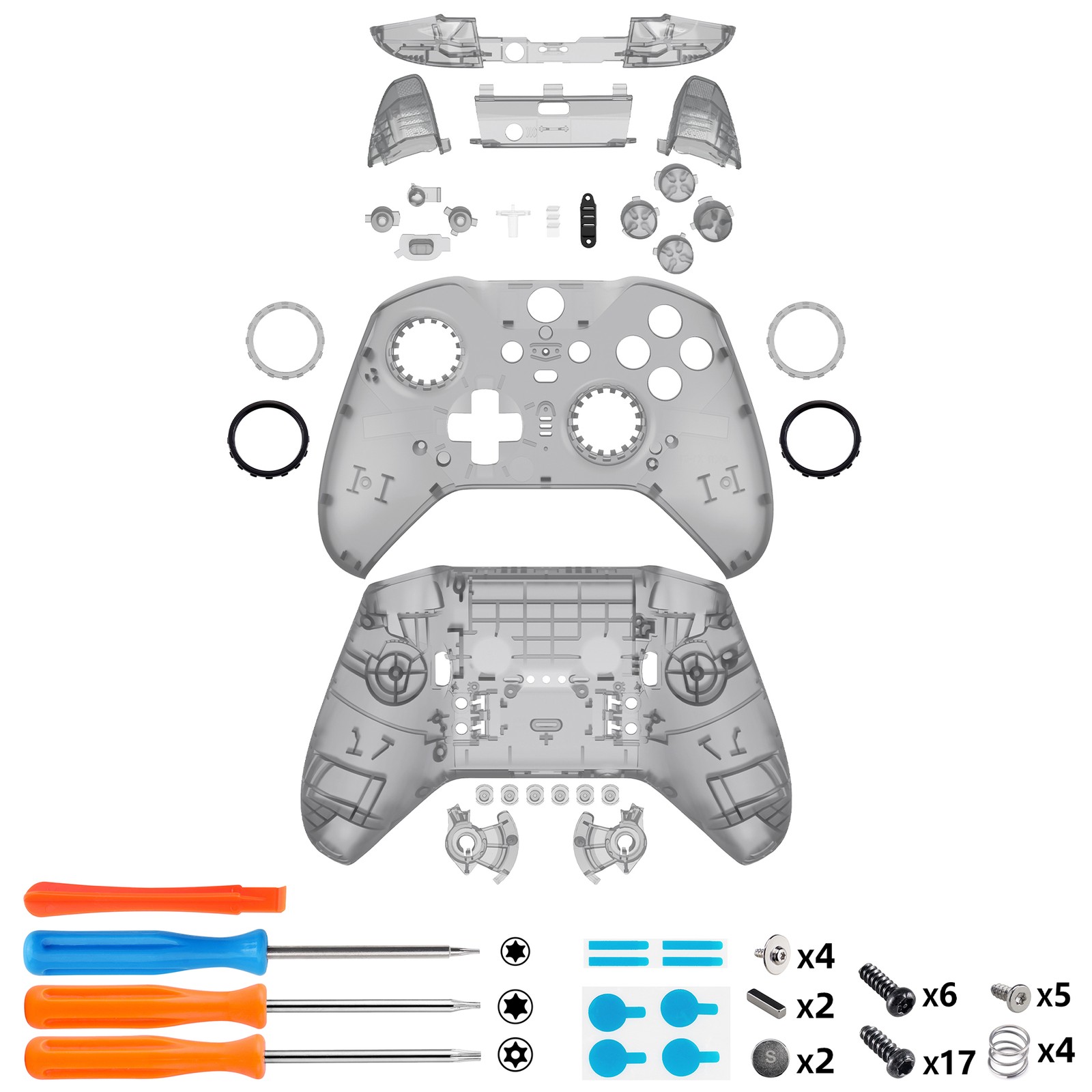 eXtremeRate Full Set Shell Buttons for Xbox One Elite Series 2 Controller Black