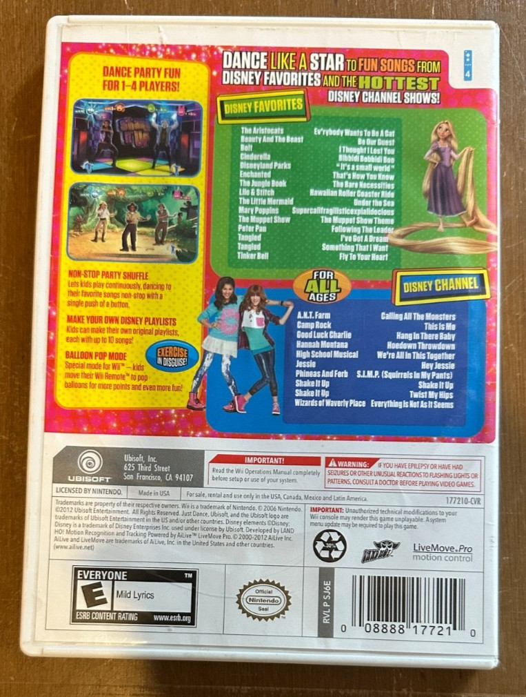 Just Dance: Disney Party (Nintendo Wii, 2012) Complete w/ Manual Tested Working