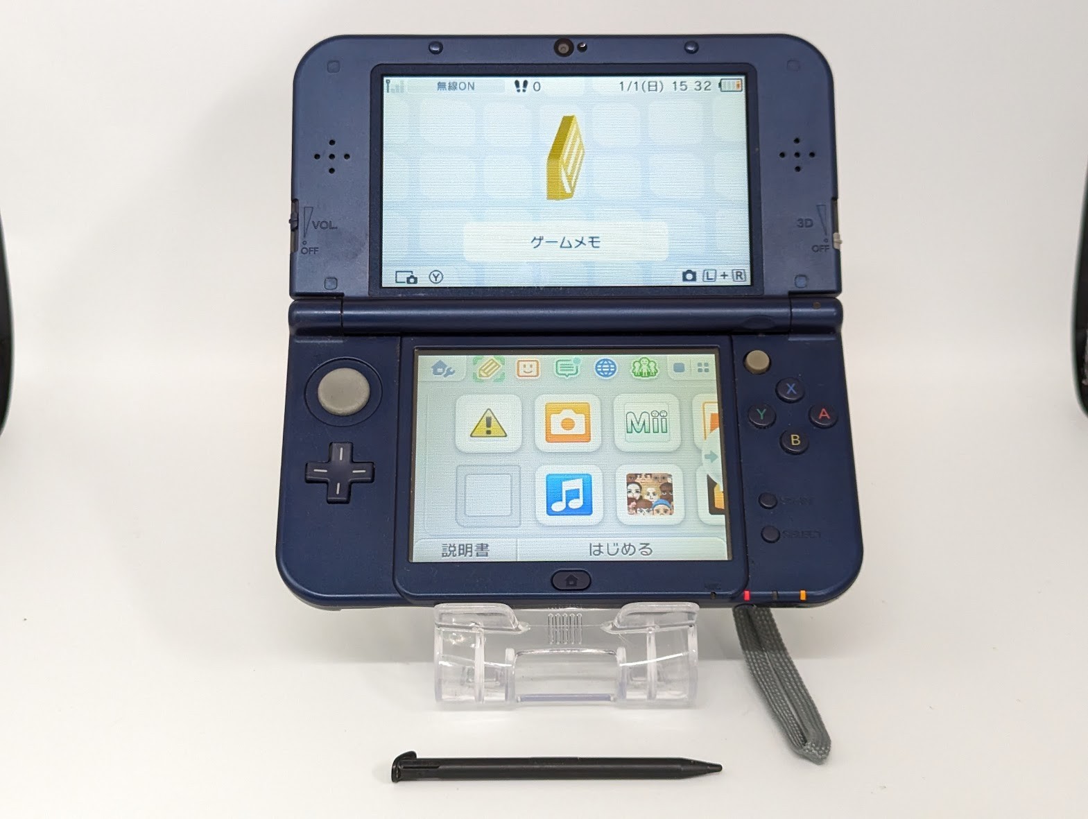 B289 Nintendo new 3DS LL XL console Metallic Blue Japan w/pen adapter fx