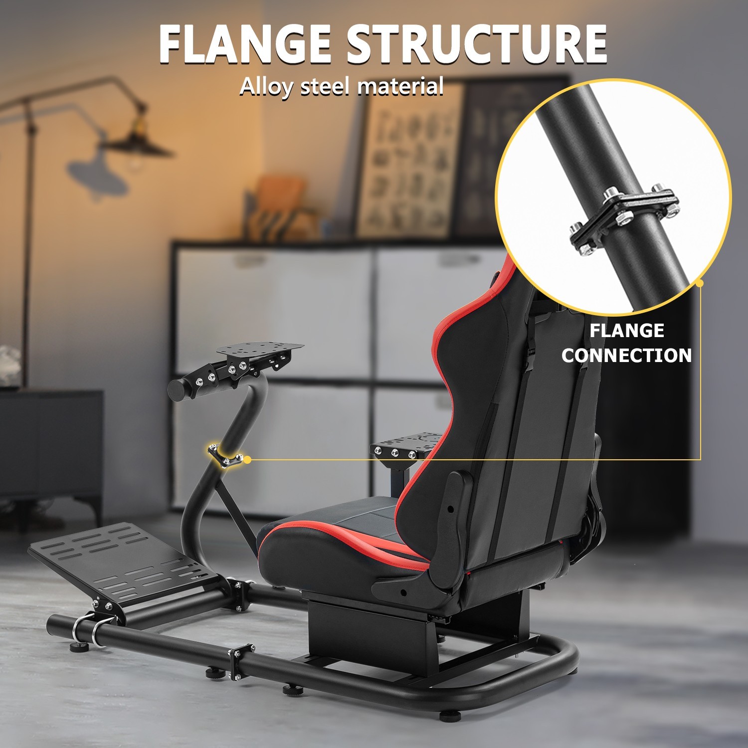 Marada G29 Racing Simulator Cockpit Wheel Stand with Seat Fit Logitech G923 G920