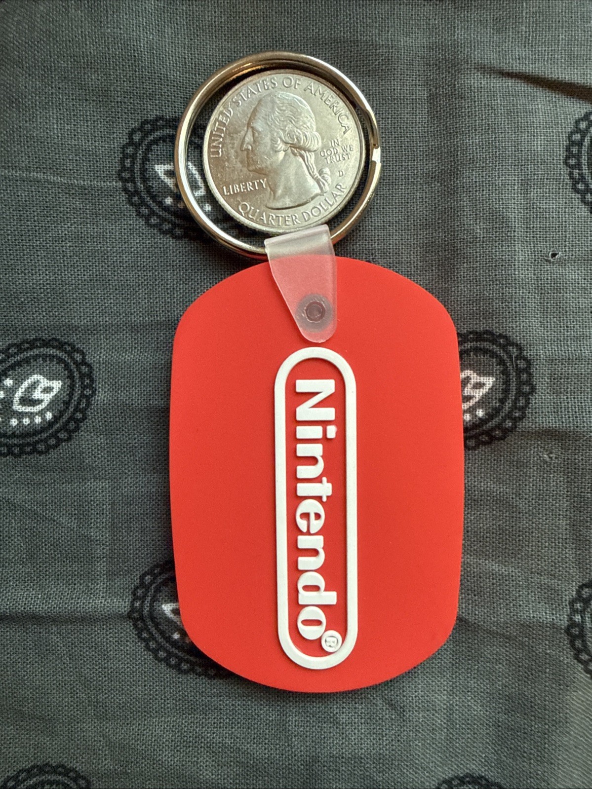 Vintage Early 2000s Late 90s Nintendo Promotional Keychain Red NOS Key Ring Game