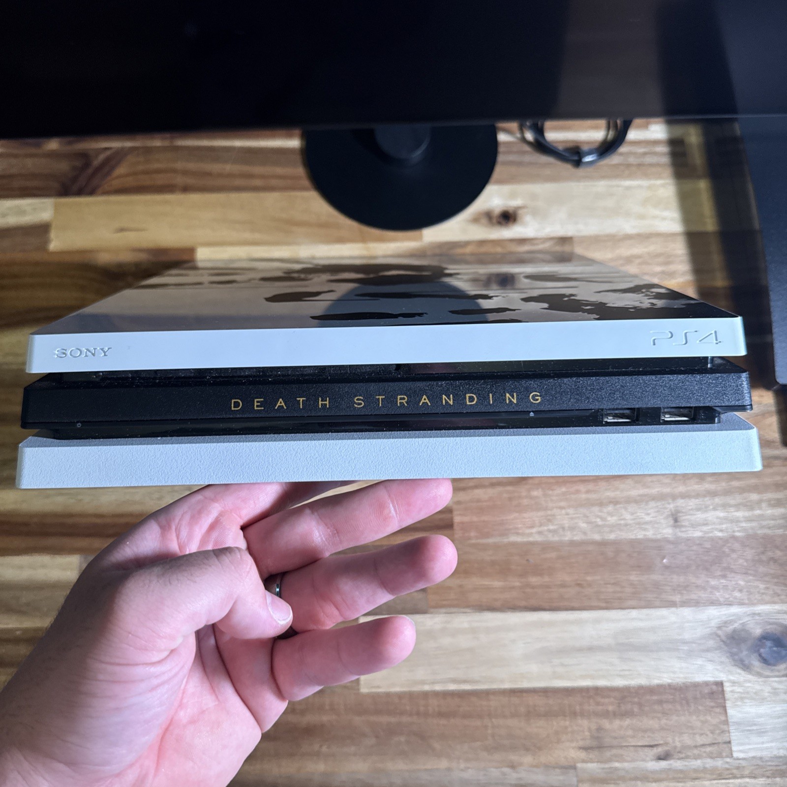 Sony PlayStation 4 Pro Death Stranding White Black Blu-Ray Compatible