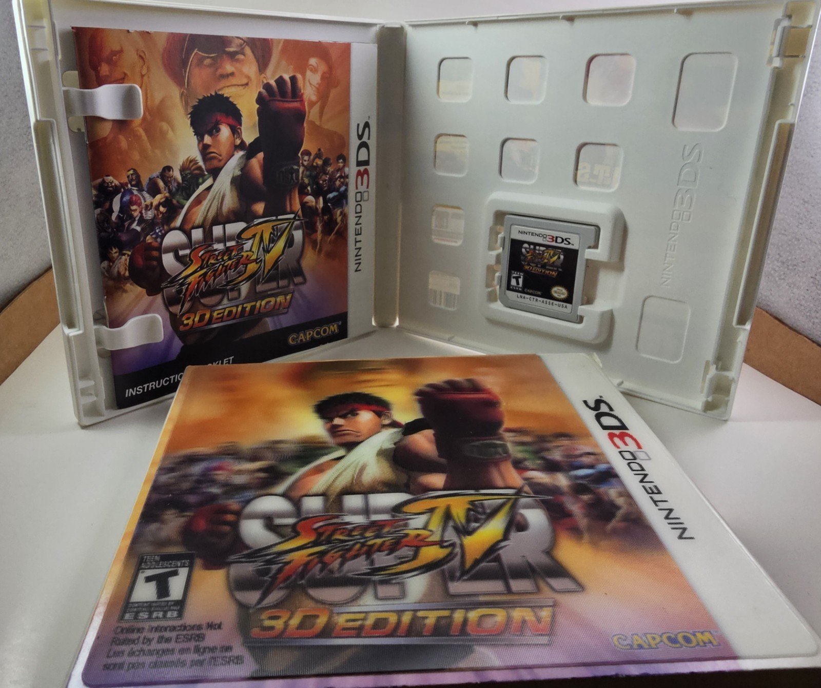 Super Street Fighter IV 3D – CiB – Lenticular Slip Cover *READ* Nintendo 3DS