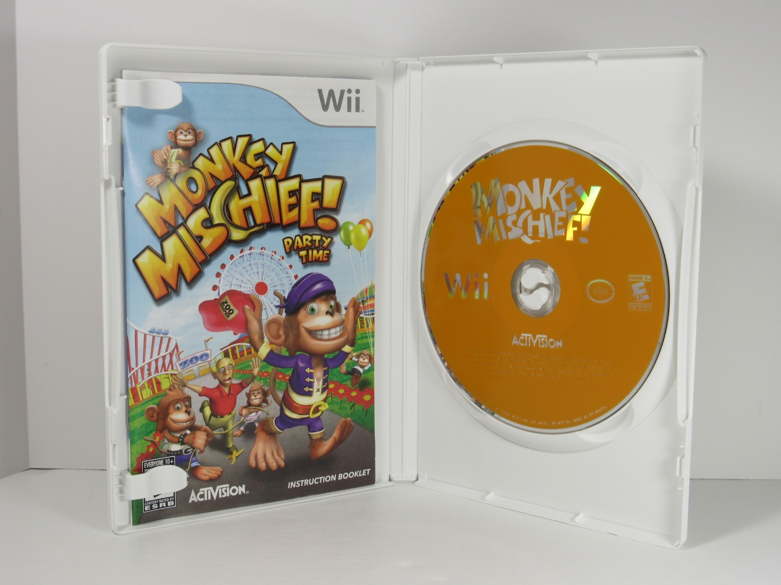 Nintendo Wii Game Monkey Mischief Party Time Authentic Tested Complete w Manual