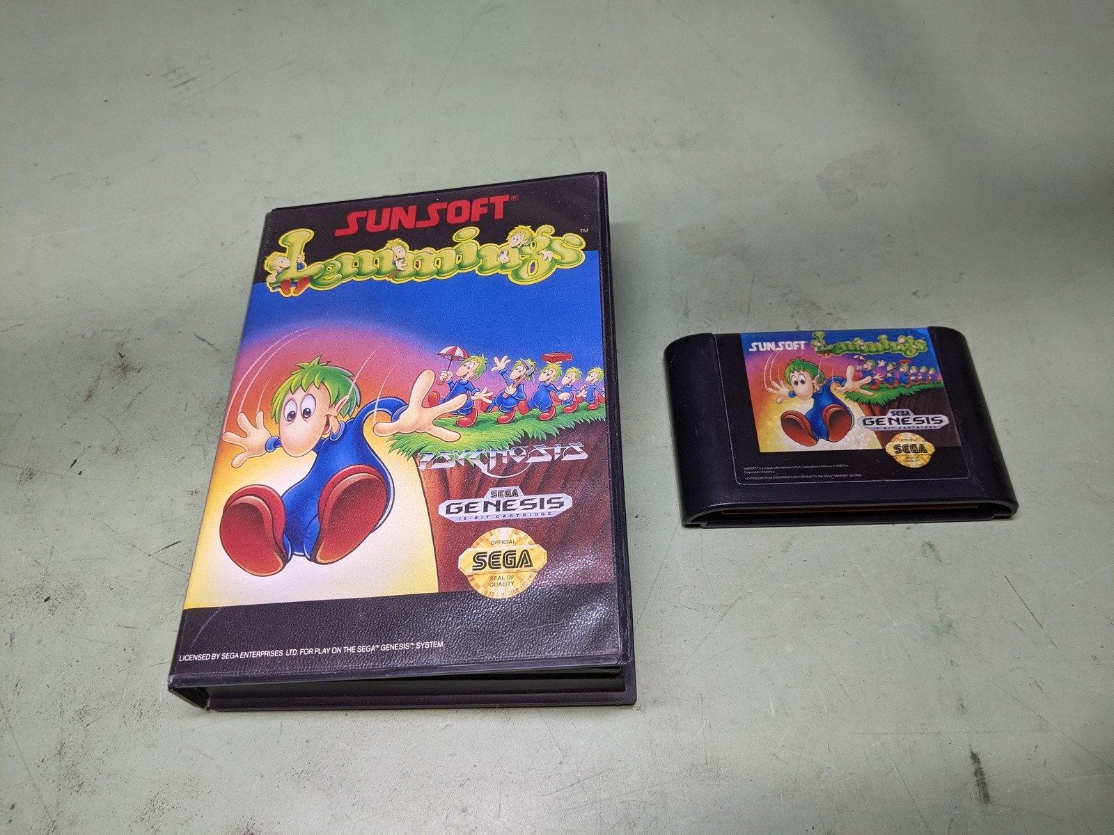 Lemmings Sega Genesis Cartridge and Case