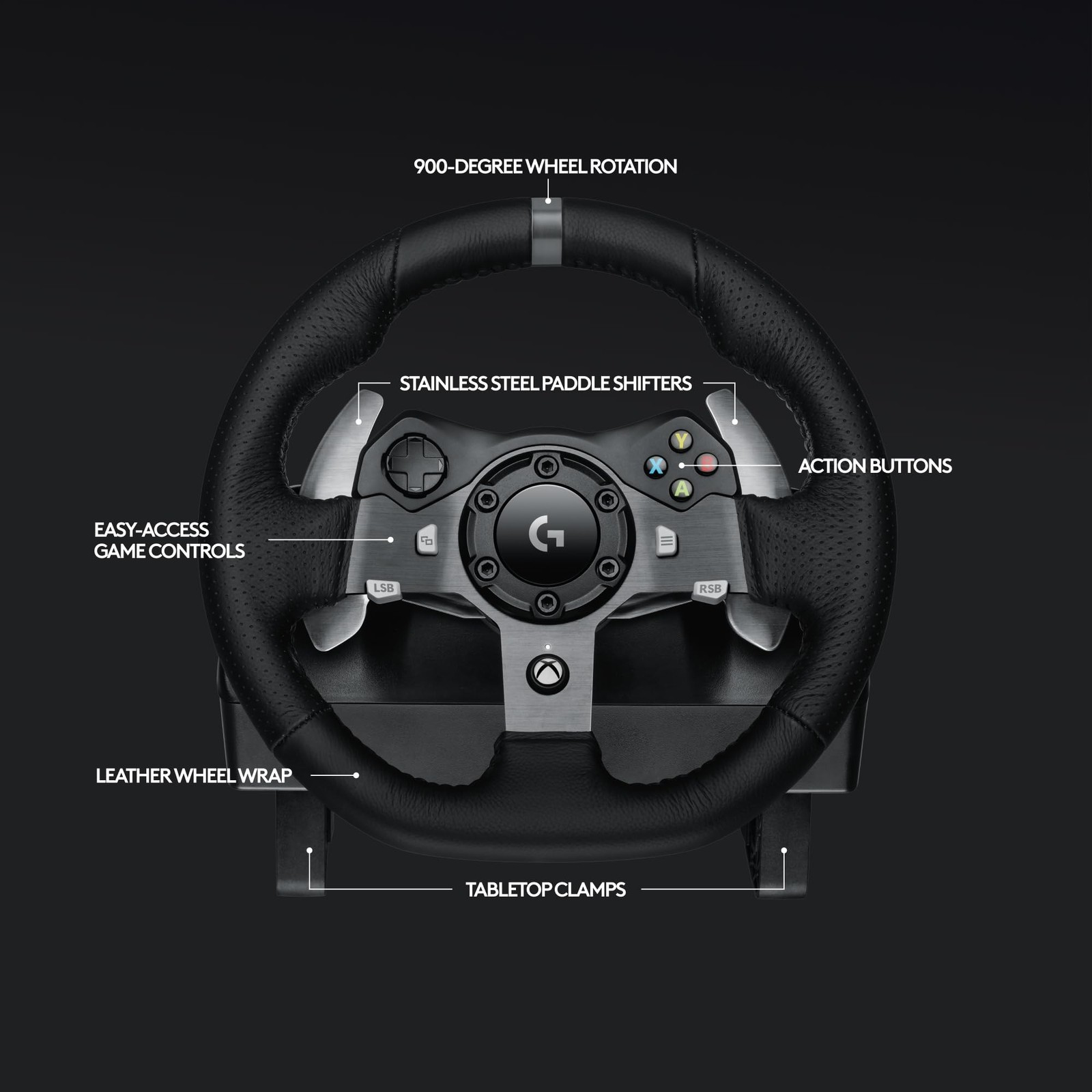 Logitech G920 Driving Force Racing Wheel and Floor Pedals, Real Force Feedbac…