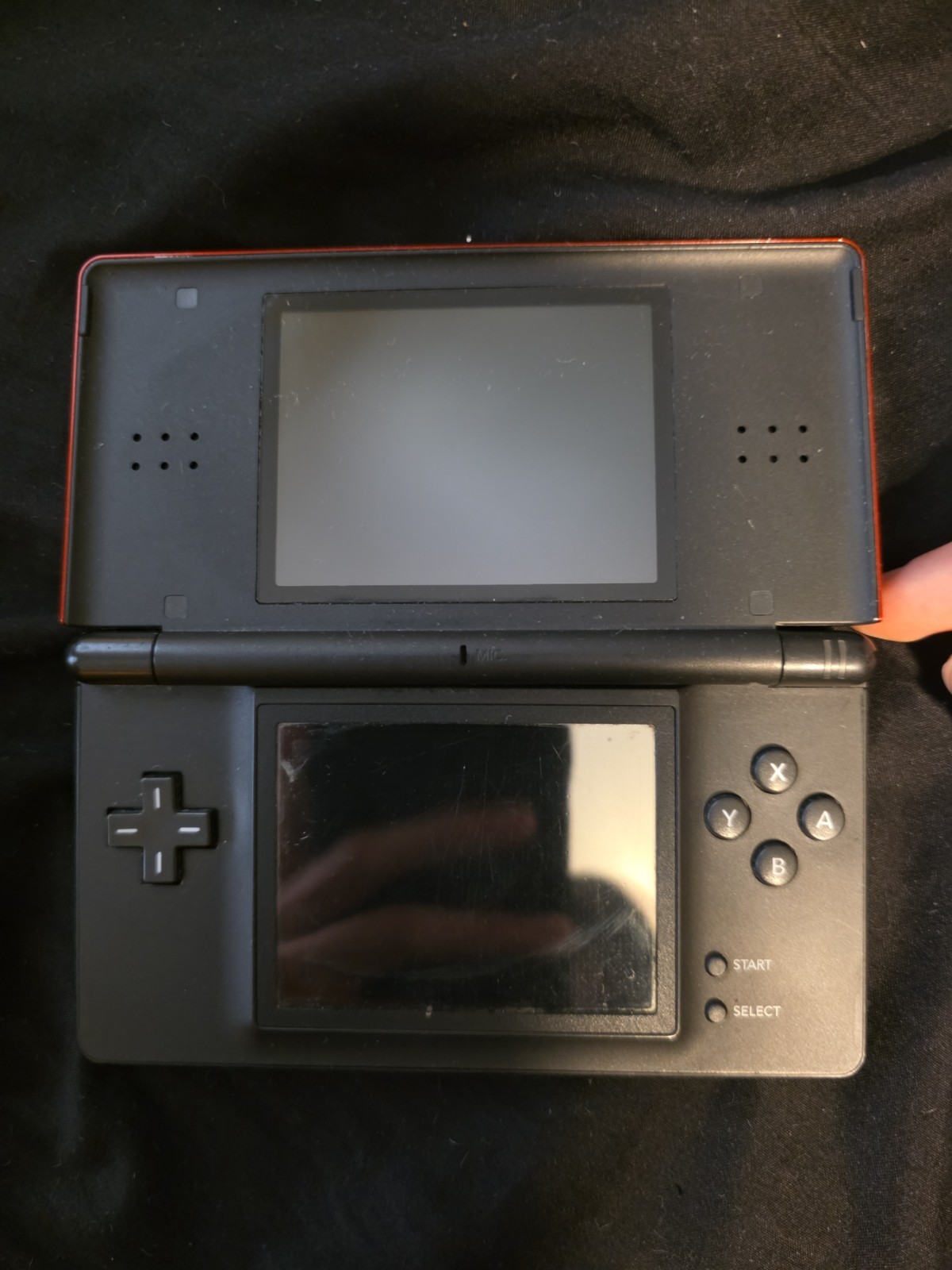 Nintendo DS Lite Handheld System Red/Black Tested Working With Stylus & Gba