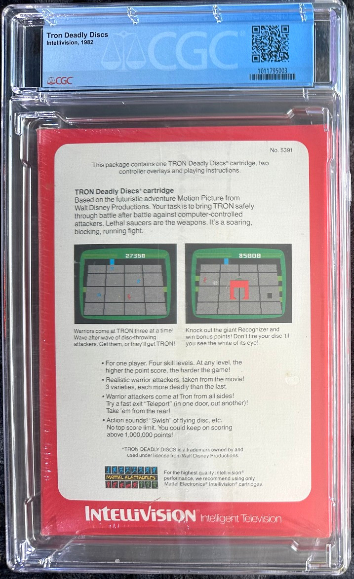 TRON: DEADLY DISKS (Intellivision, 1982) SEALED Grade: A++ CGC 9.4