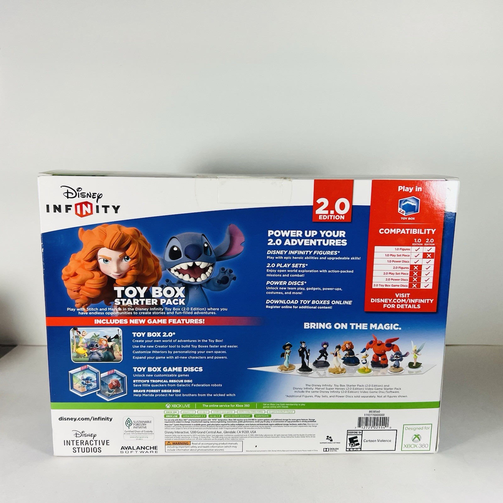 Disney Infinity Stitch & Merida Xbox 360 2.0 Edition Toy Box Starter Pack New