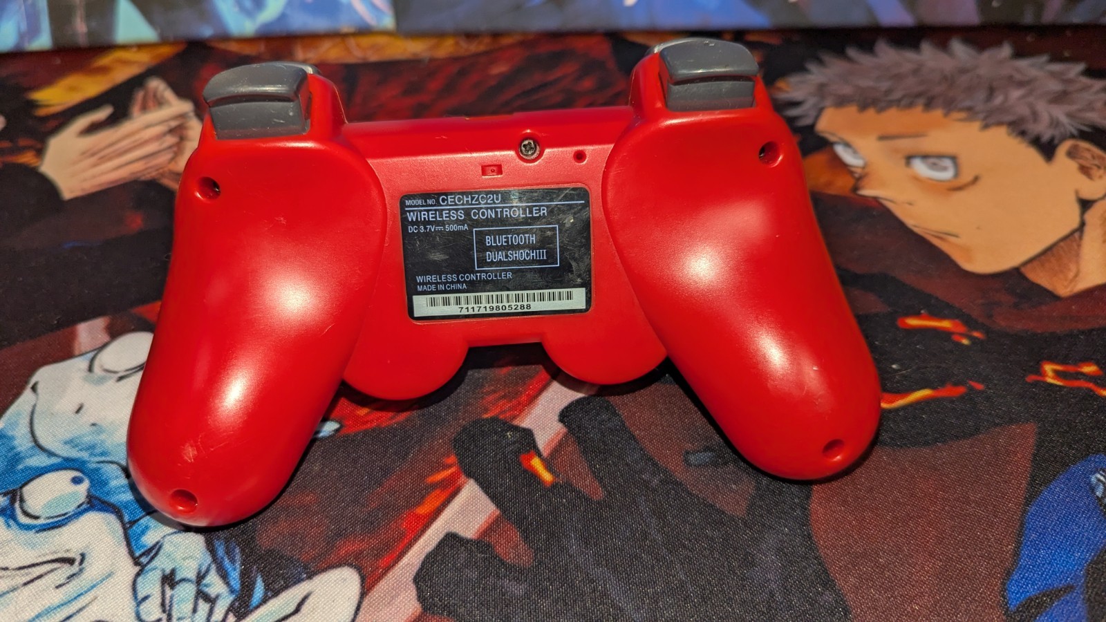 UNBRANDED PS3 Wireless Controller Bluetooth Gamepad for Playstation 3 Red Tested
