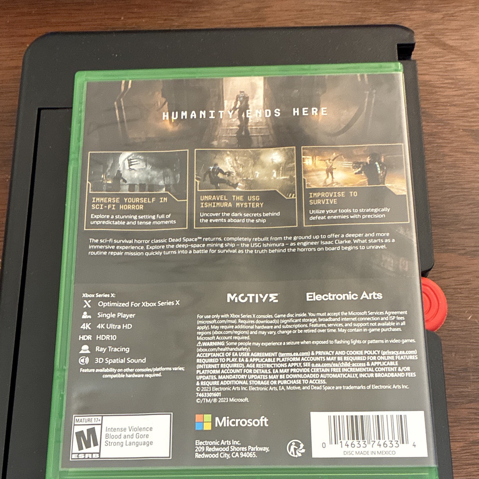 Electronic Arts Dead Space Xbox Series X M Mature 2023 Sci-Fi Horror Manual NTSC