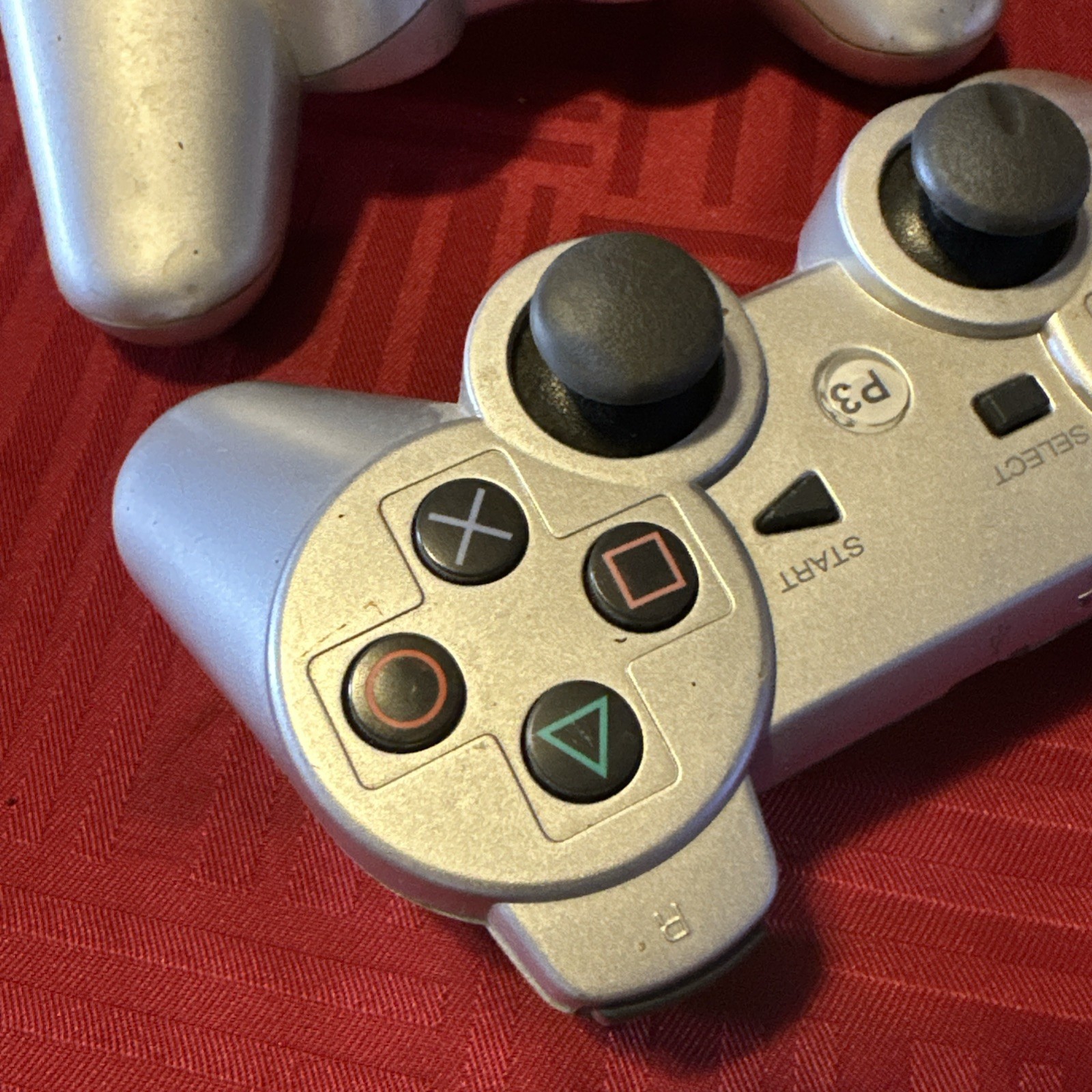 Lot Of (2) 3rd Party Ps3 Controller Silver/Grey Tested Working