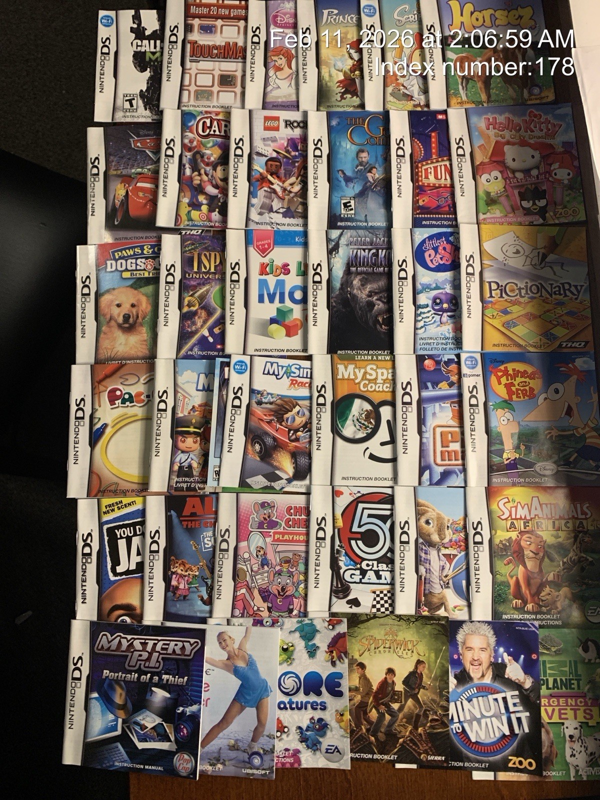 Bulk Lot of 36 / Nintendo DS / Manuals ONLY / ***No Games / Instruction Booklets