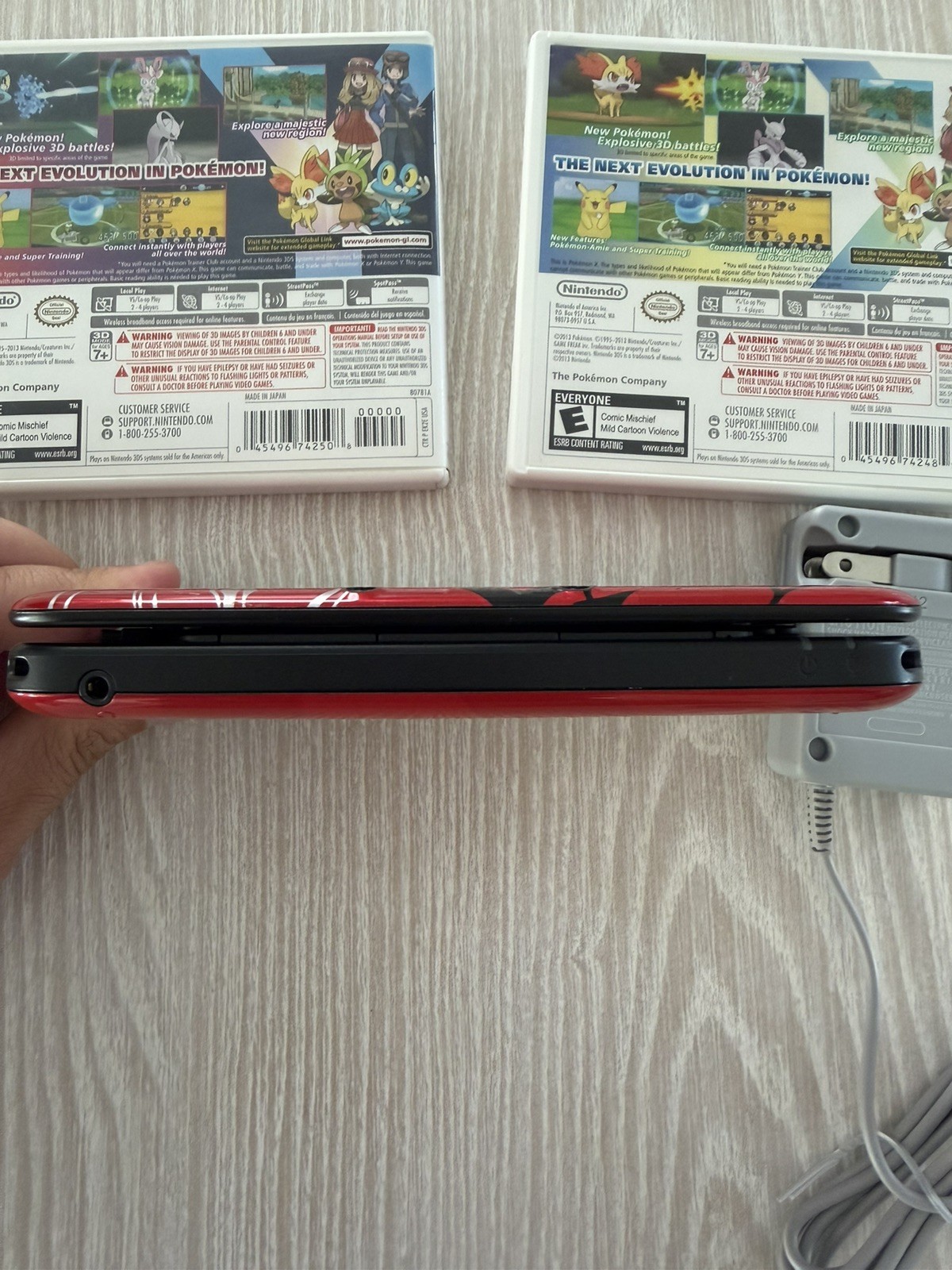 Nintendo 3DS XL Pokémon X and Y Red Handheld Console SPR-001 Tested w X&Y games