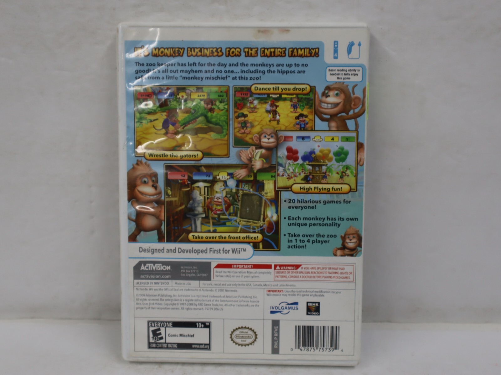 Monkey Mischief!: Party Time (Wii, 2008) CIB