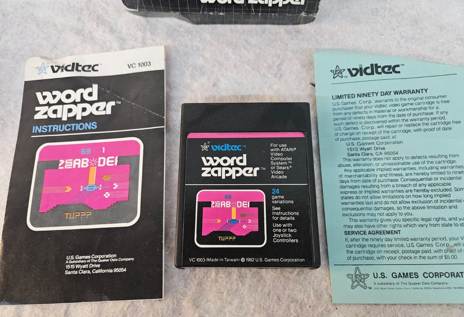 Vidtec WORD ZAPPER Atari 2600 Game Cartridge w Box/Manual UNTESTED