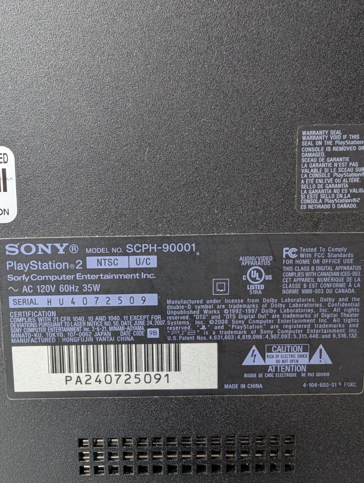 Sony PlayStation 2 Slim PS2 Black Console Tested System SCPH-90001 W/Extras