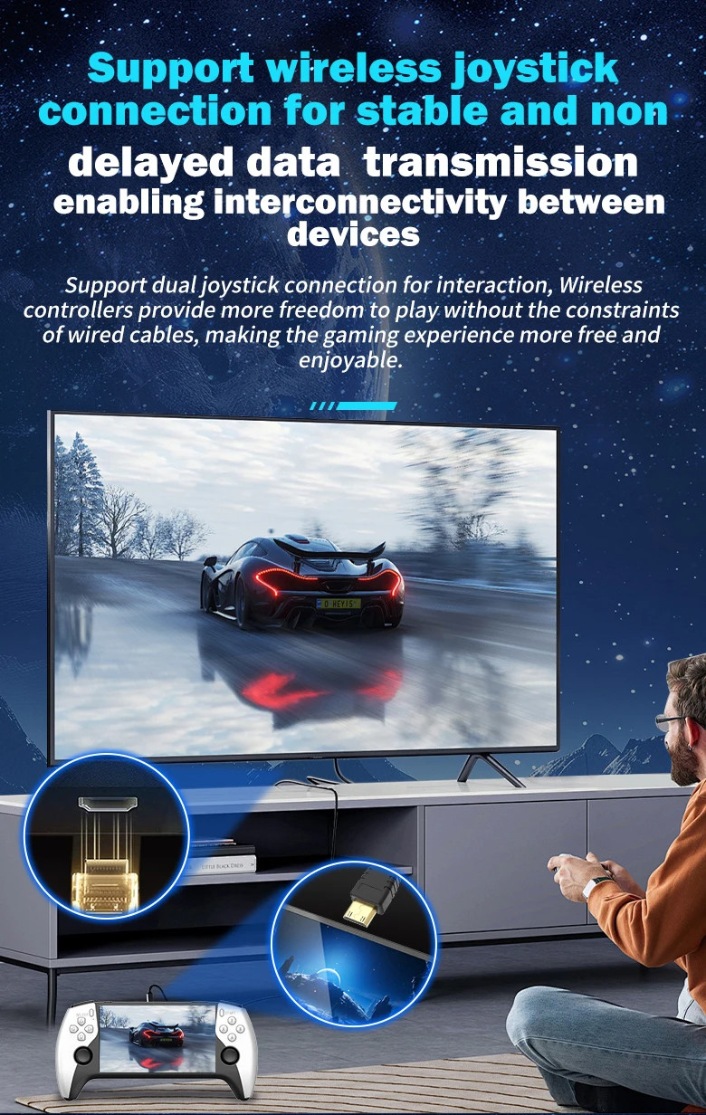 SF3500 Handheld Game Console 5 Inch IPS Screen with Wireless Controller Support