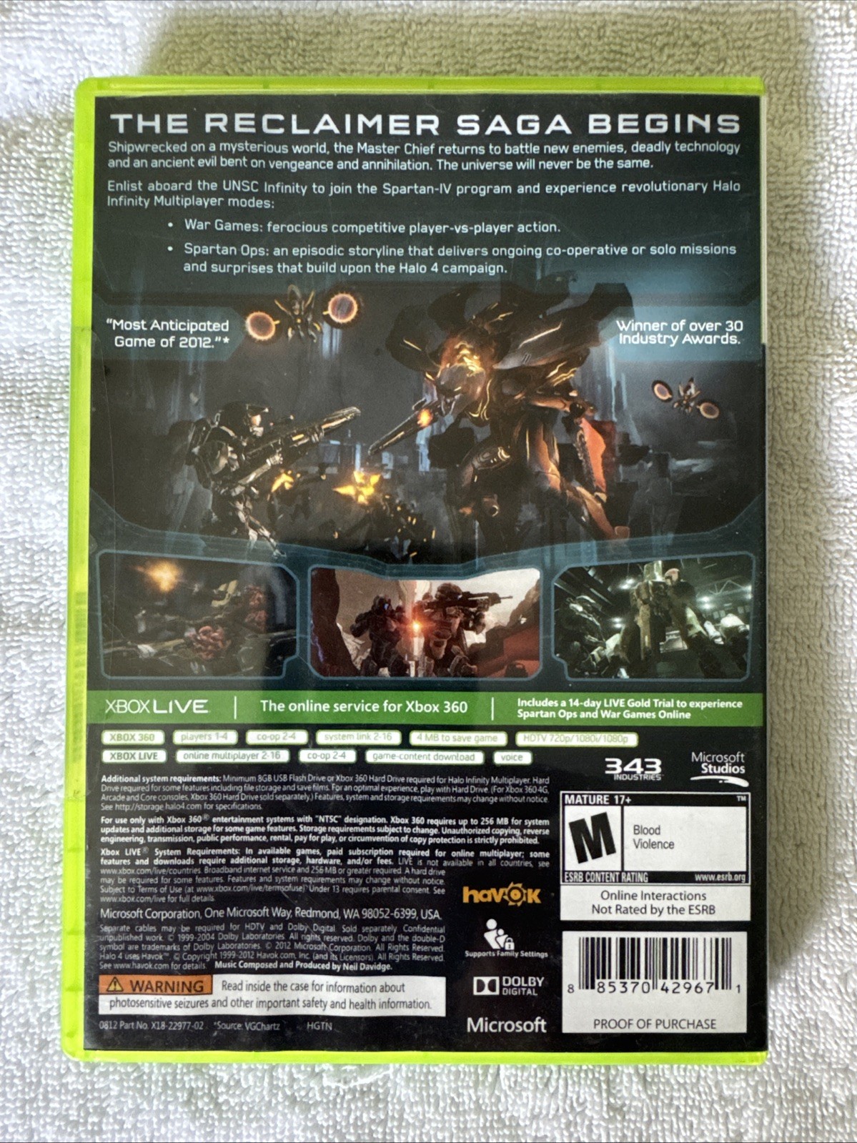 Halo 4 for Xbox 360 with Factory Seal On Outside Brand New
