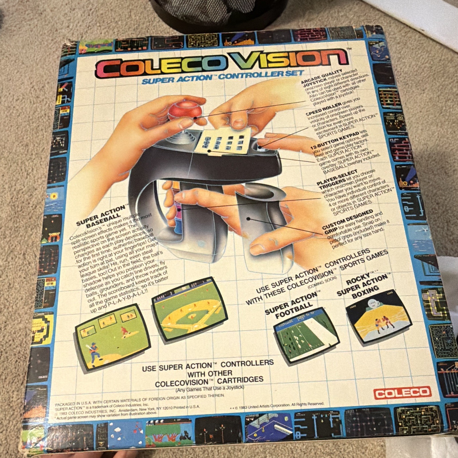 ColecoVision Super Action Controller Set keypad with manual box foam inserts