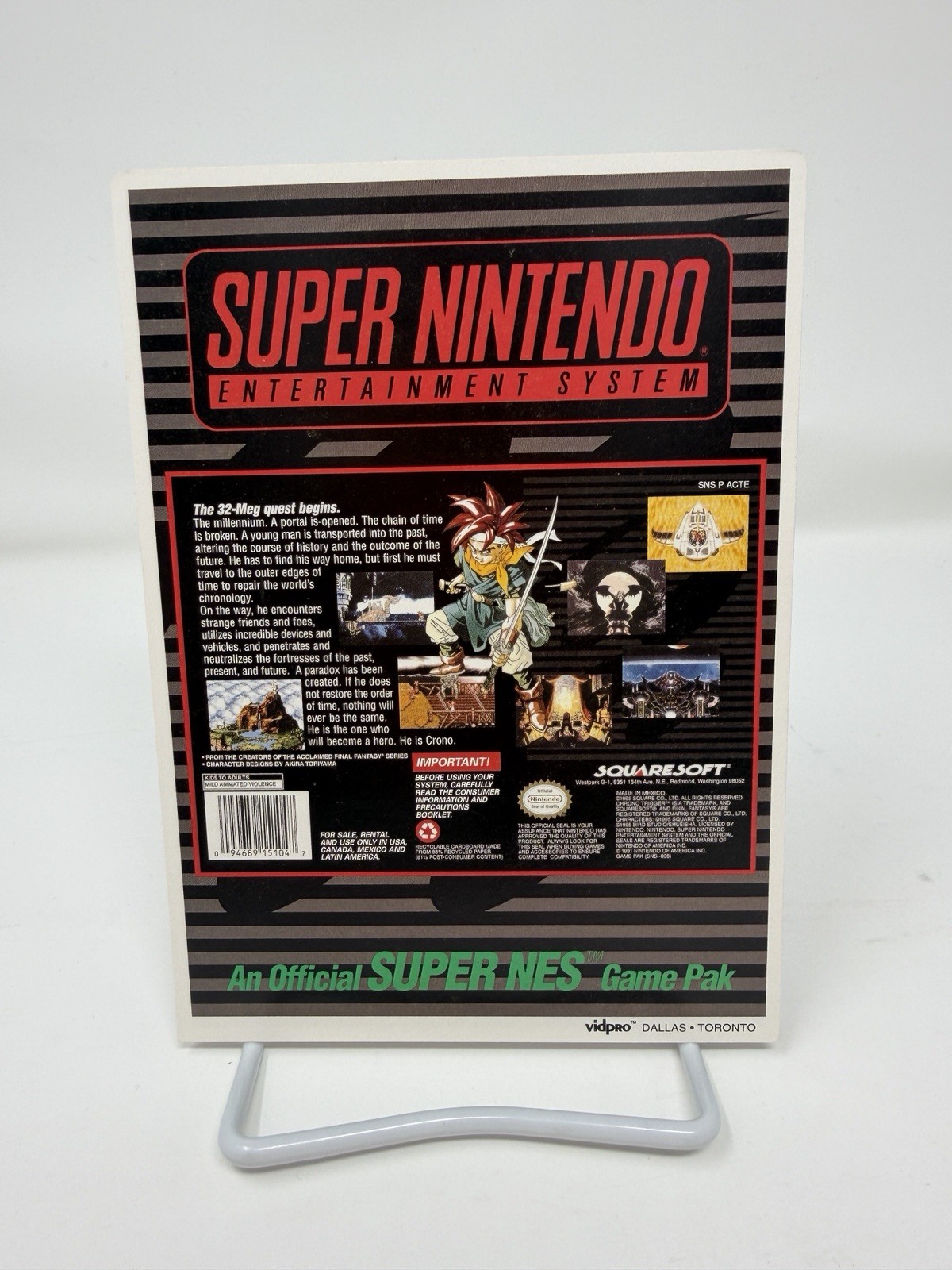 Chrono Trigger (SNES/Super Nintendo) VIDPro Card – SNES – Holy Grail – RARE