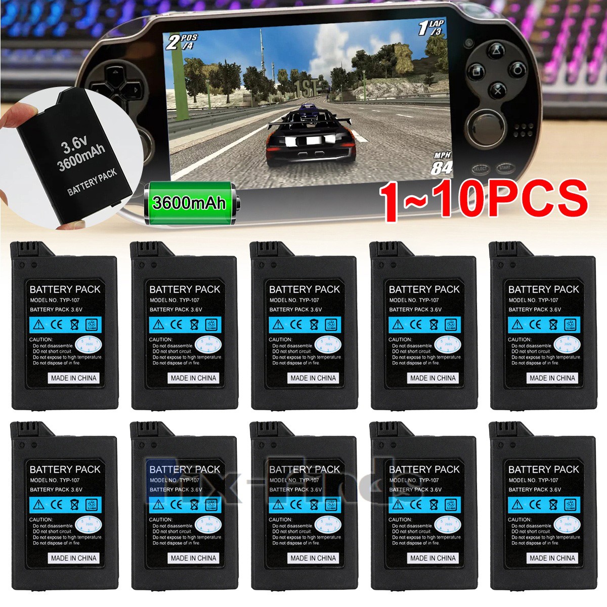 3600mAh Rechargeable Replacement Battery For Sony PSP Slim 2000 2001 2006 3000