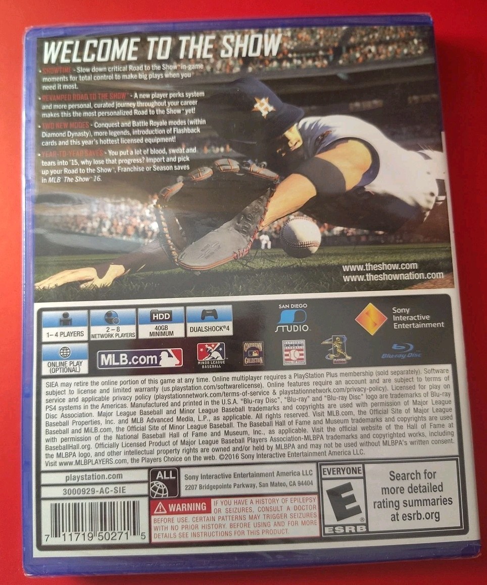 MLB: The Show 16 (Sony PlayStation 4, 2016) – CIB, Brand New Copy