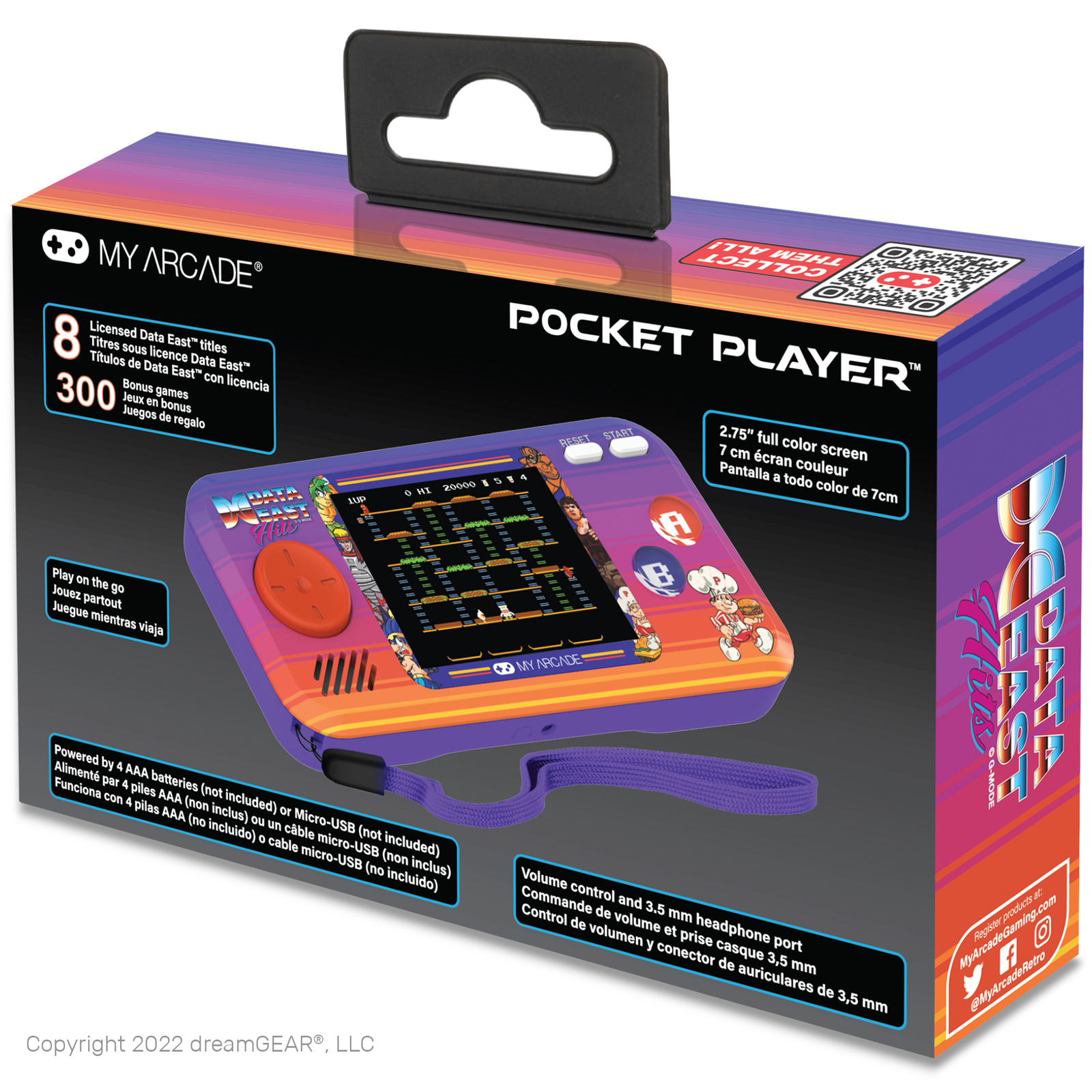My Arcade Officially Licensed Data East Hits Packet Players Portable 300+ Games