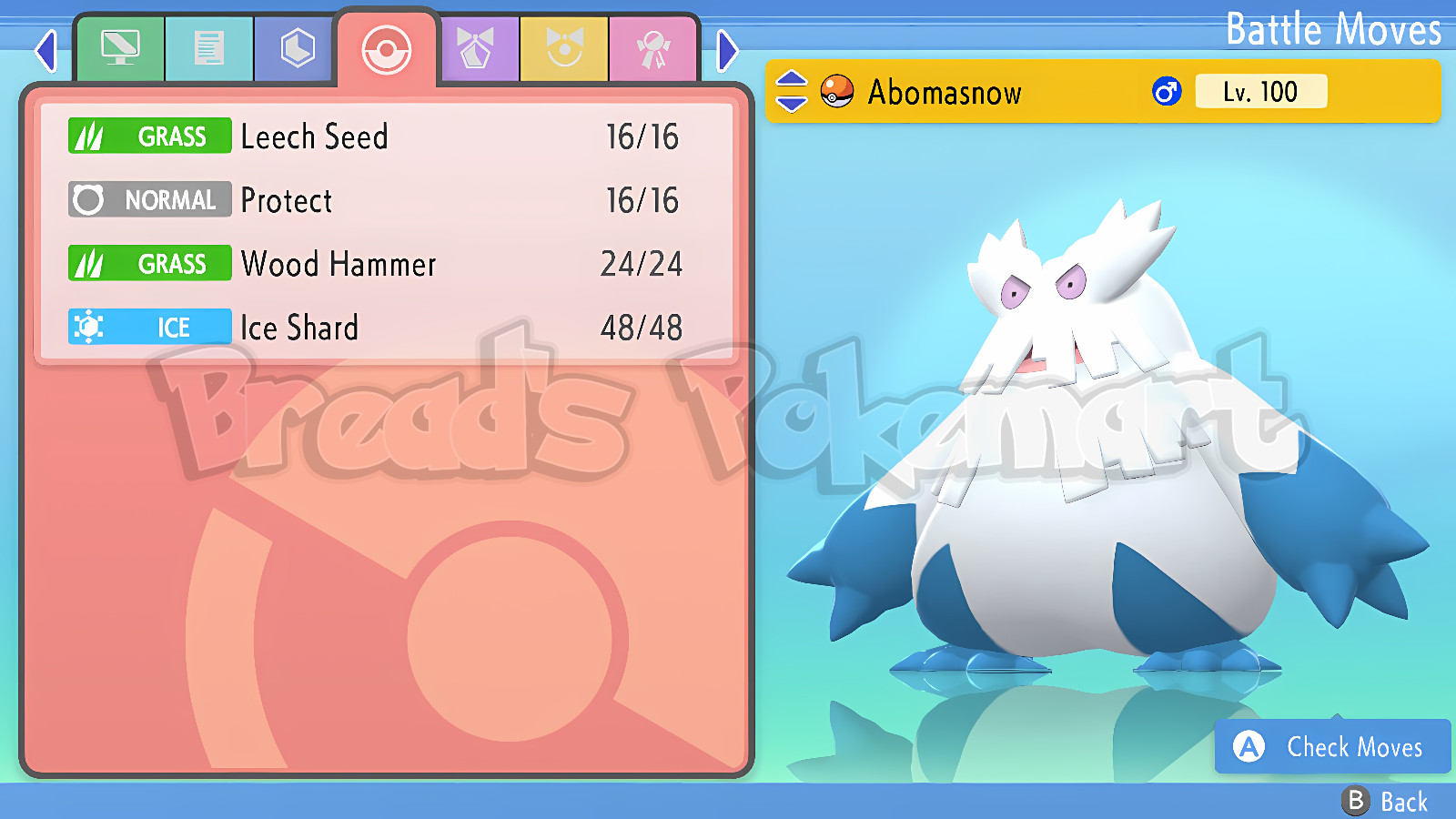 ✨ Shiny ABOMASNOW 6IV ✨ Pokemon Brilliant Diamond and Shining Pearl lv100 +EVs
