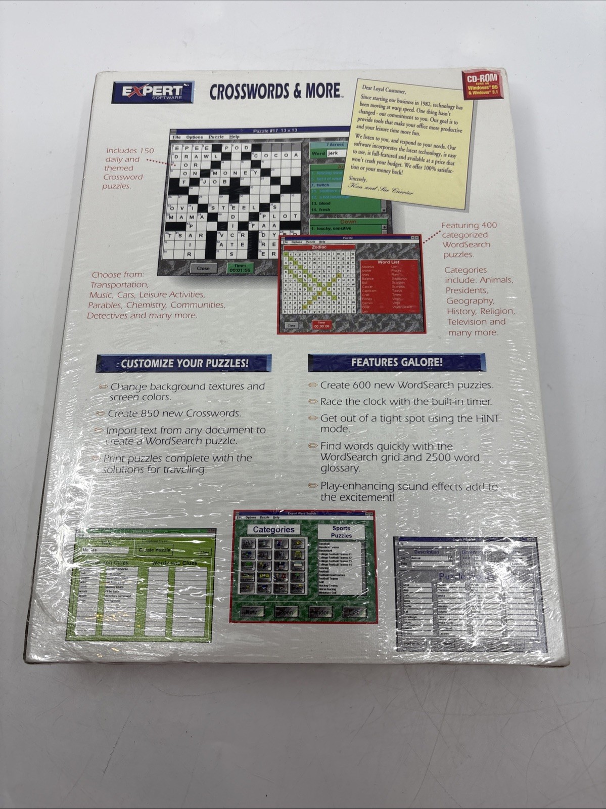 Big Box PC Game – Crosswords And More – Vintage – Factory Sealed