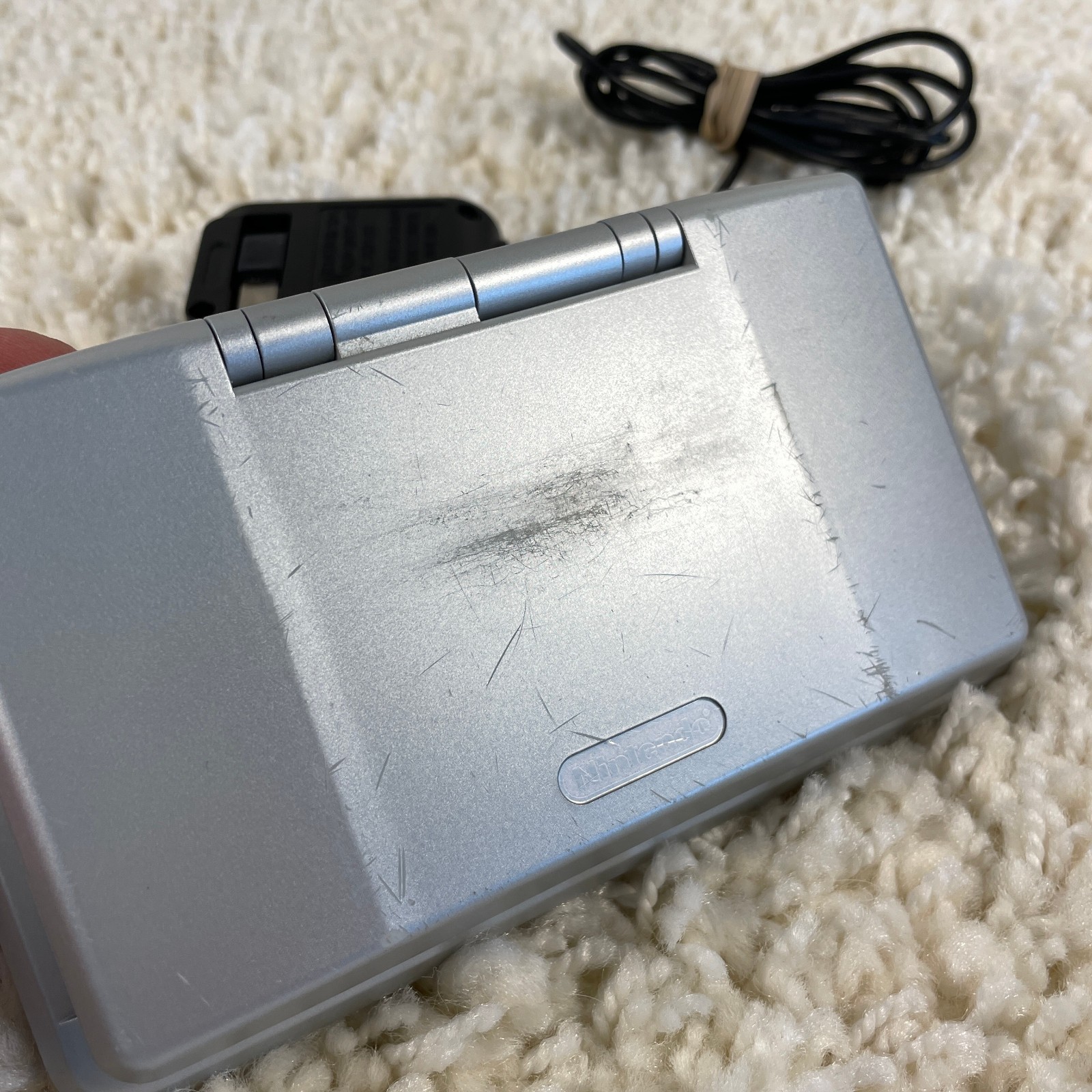Nintendo DS Original NTR-001 Titanium Silver Handheld Console System Tested