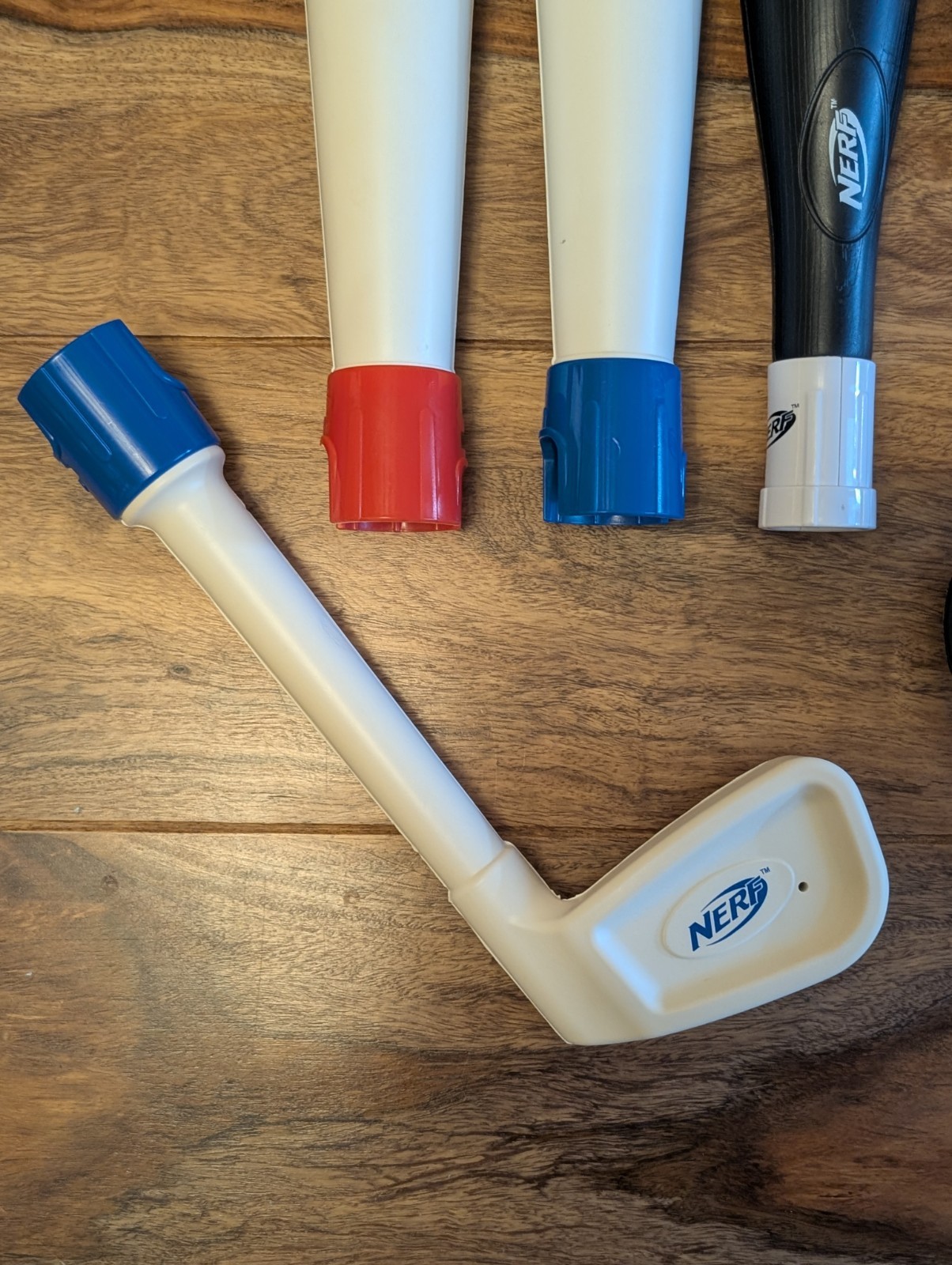 Wii Sports NERF Attachments Bundle: (2) Steering Wheels,(3) Bats, and Golf Club