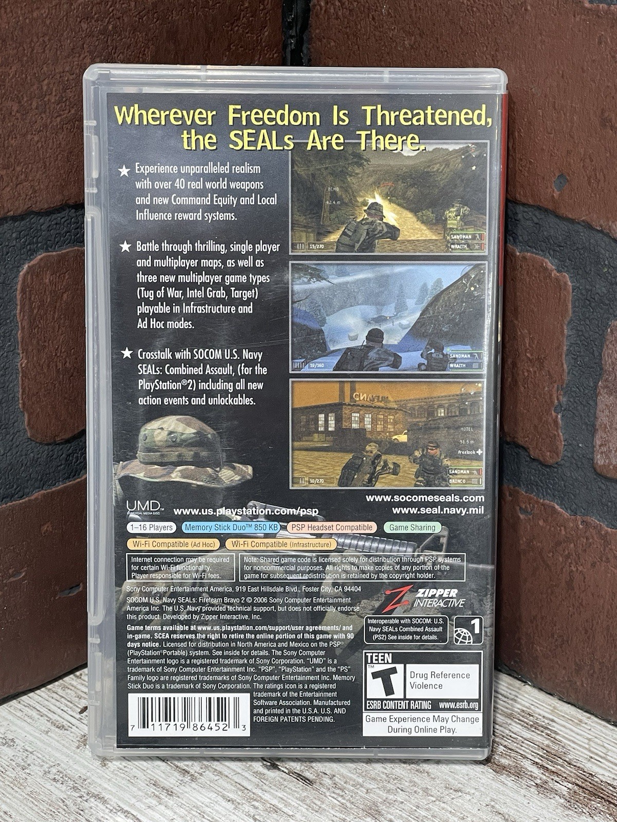 SOCOM US Navy Seals Fireteam Bravo 2 (SONY PSP, 2006)🔥PlayStation Greatest Hits