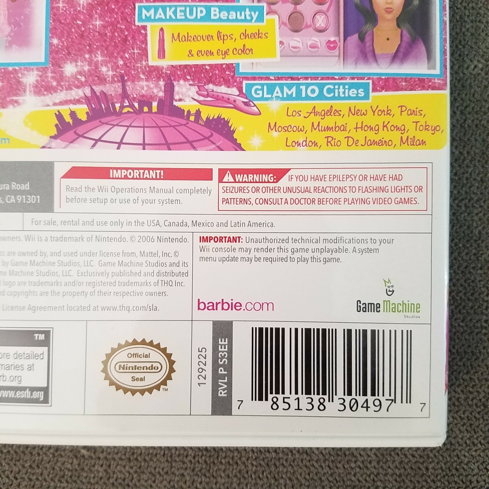 Barbie: Jet Set & Style (Nintendo Wii) COMPLETE w/ Manual