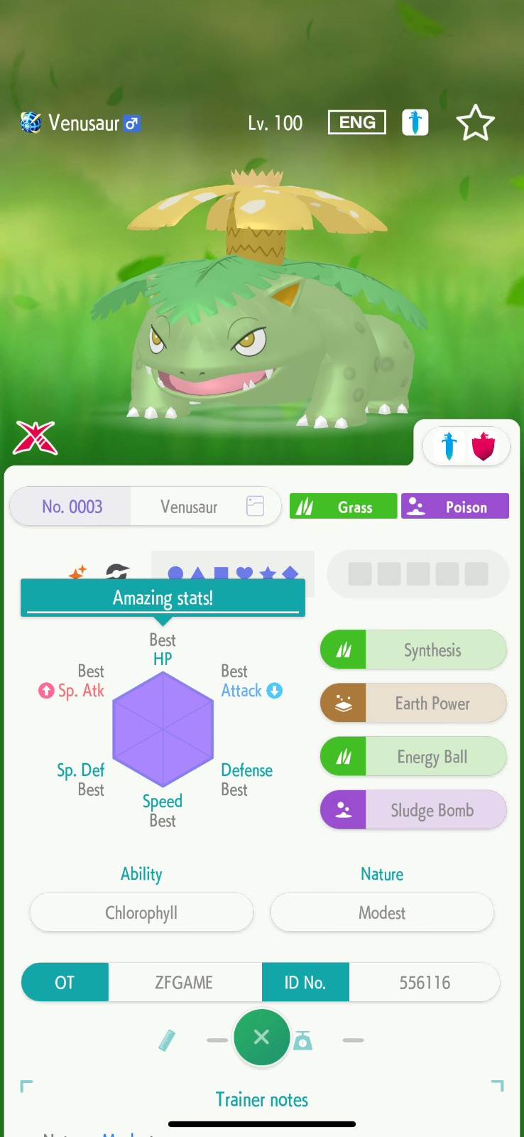 ✨6IV SHINY Venusaur + EVS🚀 POKEMON HOME✨Champions✨Online delivery⚡