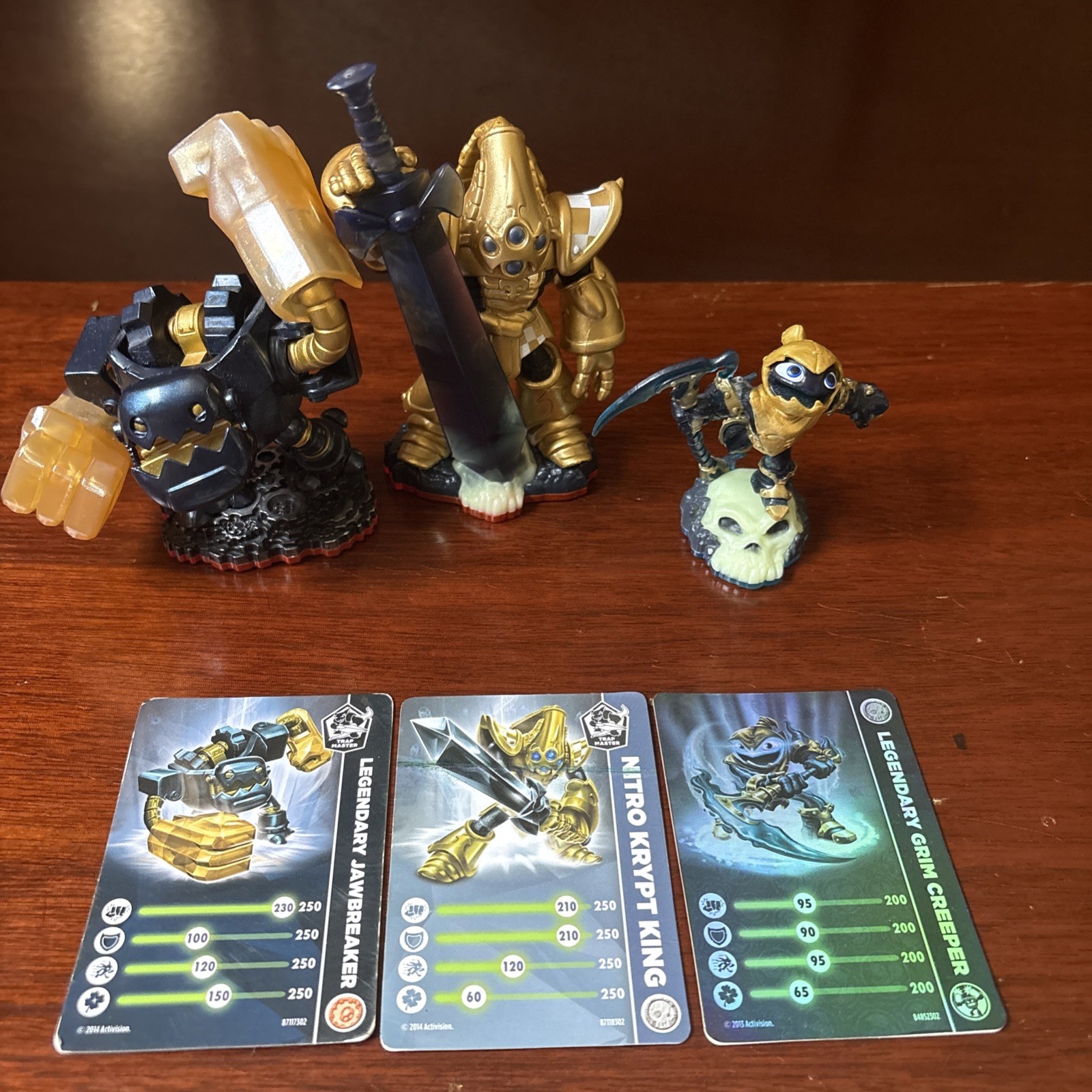 Skylanders Legendary jawbreaker, Nitro Krypt king, Legendary grim creeper