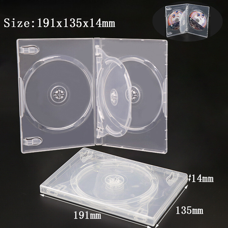 2PC Clear STANDARD 4-Disc DVD Cases 14MM (4 DVD) For Sony PlayStation 2 PS2