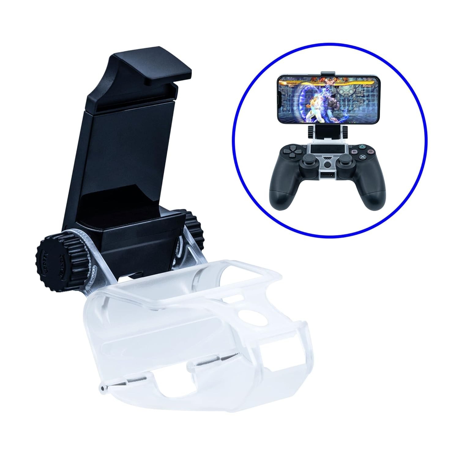 PS4 Controller Phone Mount Clip – Adjustable Holder for Smartphones Up to 6 Inch
